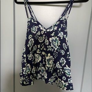 American Eagle | blue floral tank
